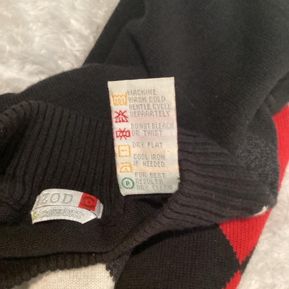 Vintage Izod knit sleeveless mock neck argyle sweater vest - Picture 4 of 5